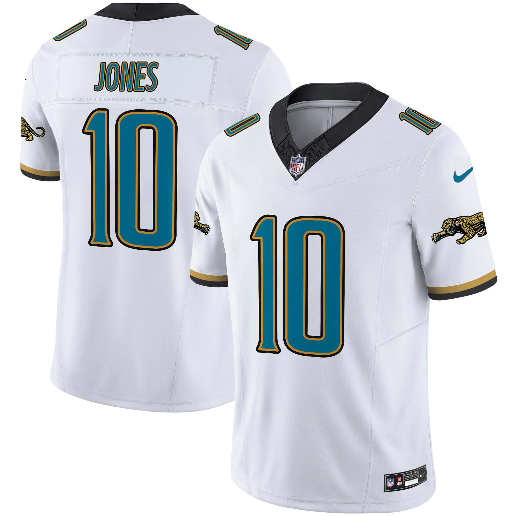 Men Jacksonville Jaguars #10 Jones White 2024 Nike Throwback Vapor Limited NFL Jersey->indianapolis colts->NFL Jersey